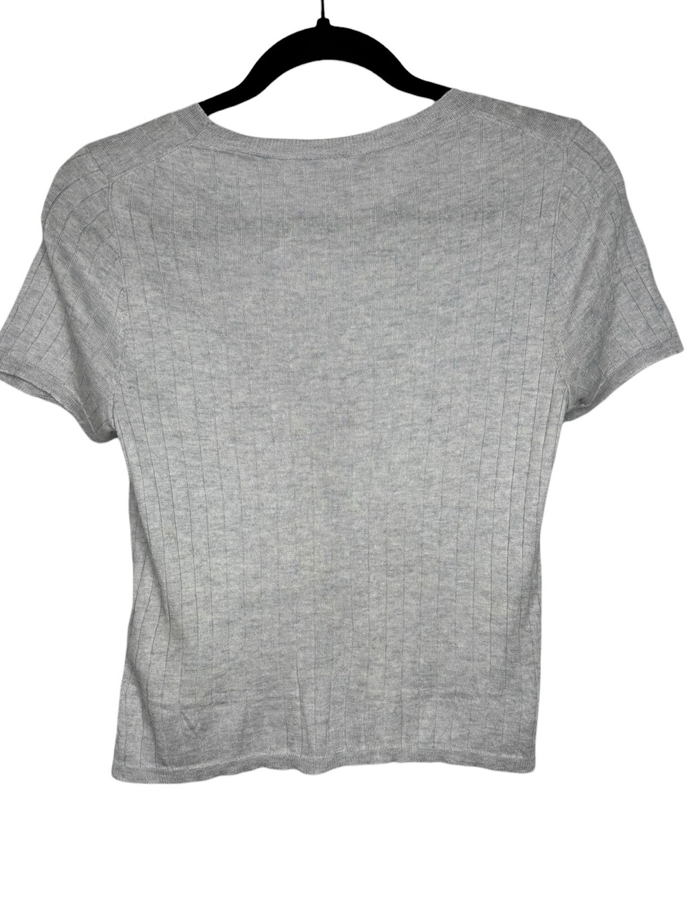 J.Crew Silk Cashmere Cropped T-Shirt in Heather Harbor Grey BG652 Medium - Picture 6 of 10